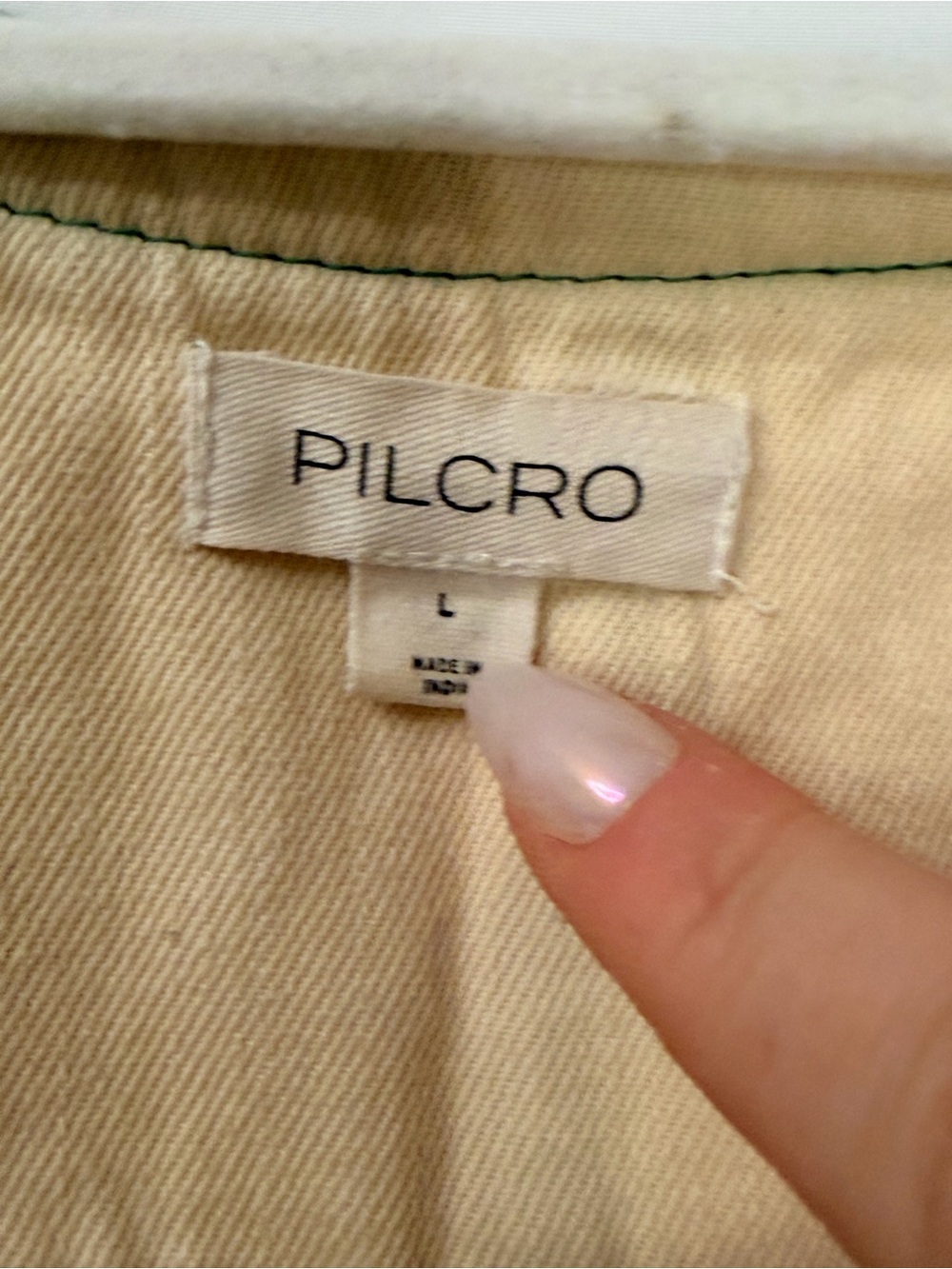 Pilcro Cream Tank Dress with Green Accent Stitching - Picture 5 of 10